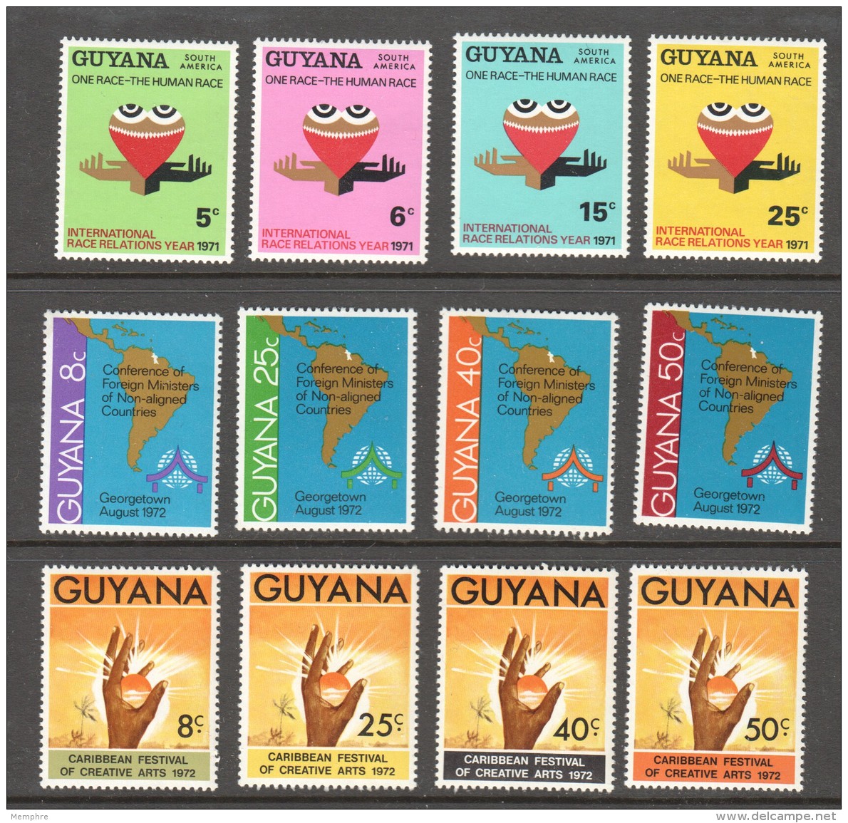 1967-73  12 Commemorative Sets  UM And UM   - MH And MNH - Guiana (1966-...)