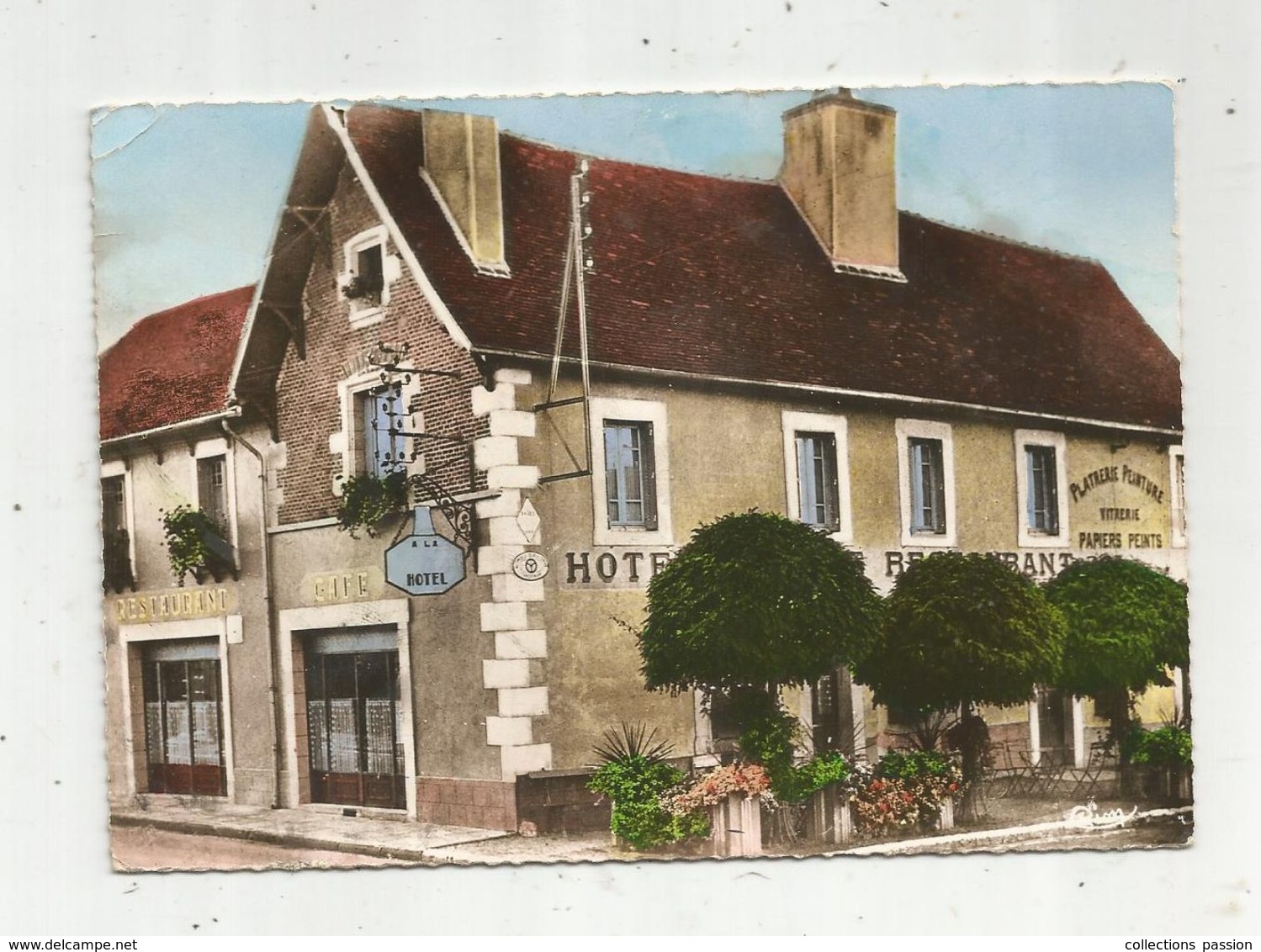 Cp , Hôtel De La TOUR D'ARGENT , 03 , Villeneuve Sur Allier , Voyagée 1960, Ed. Combier - Hotels & Restaurants