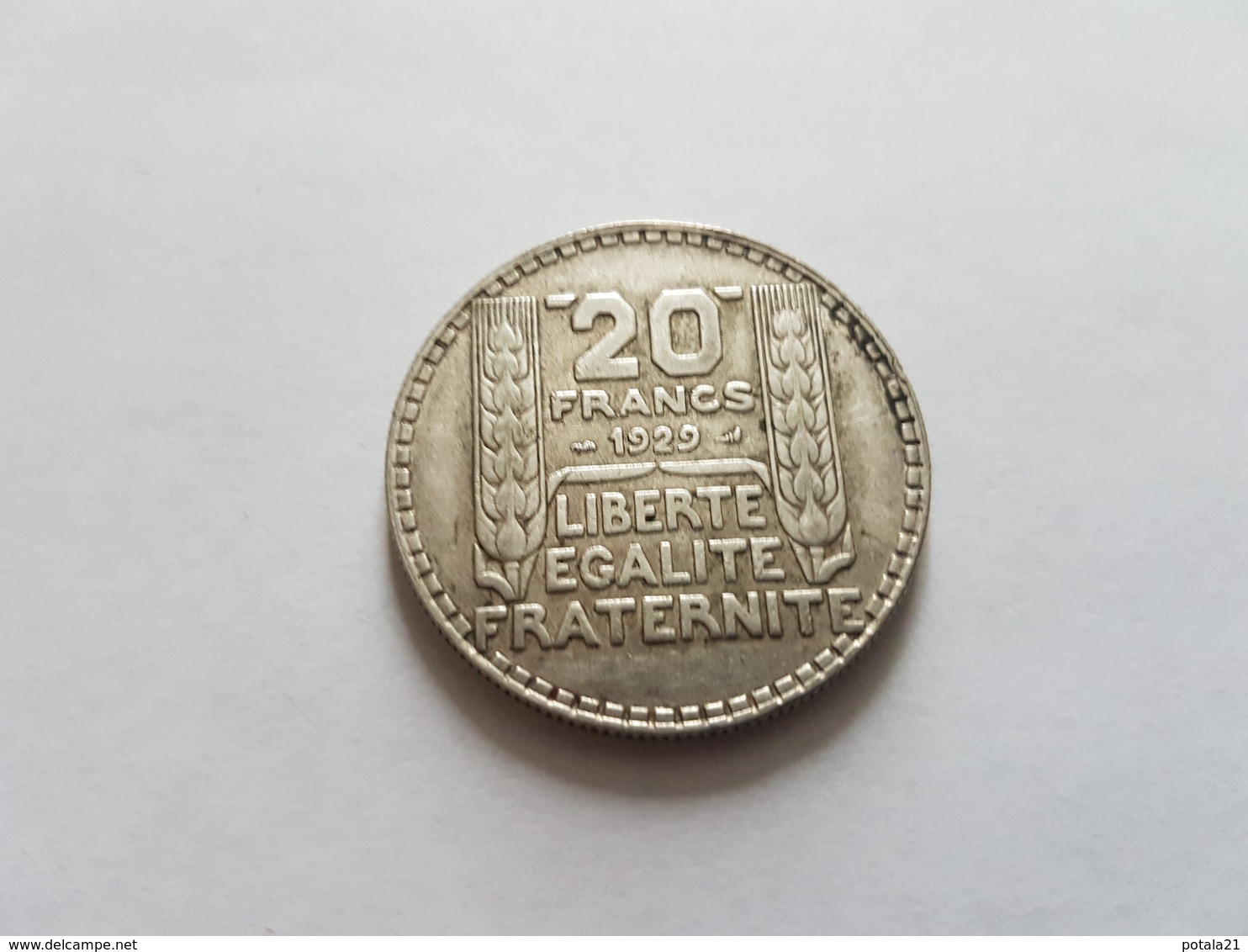 20 Francs 1929  Argent - Autres & Non Classés