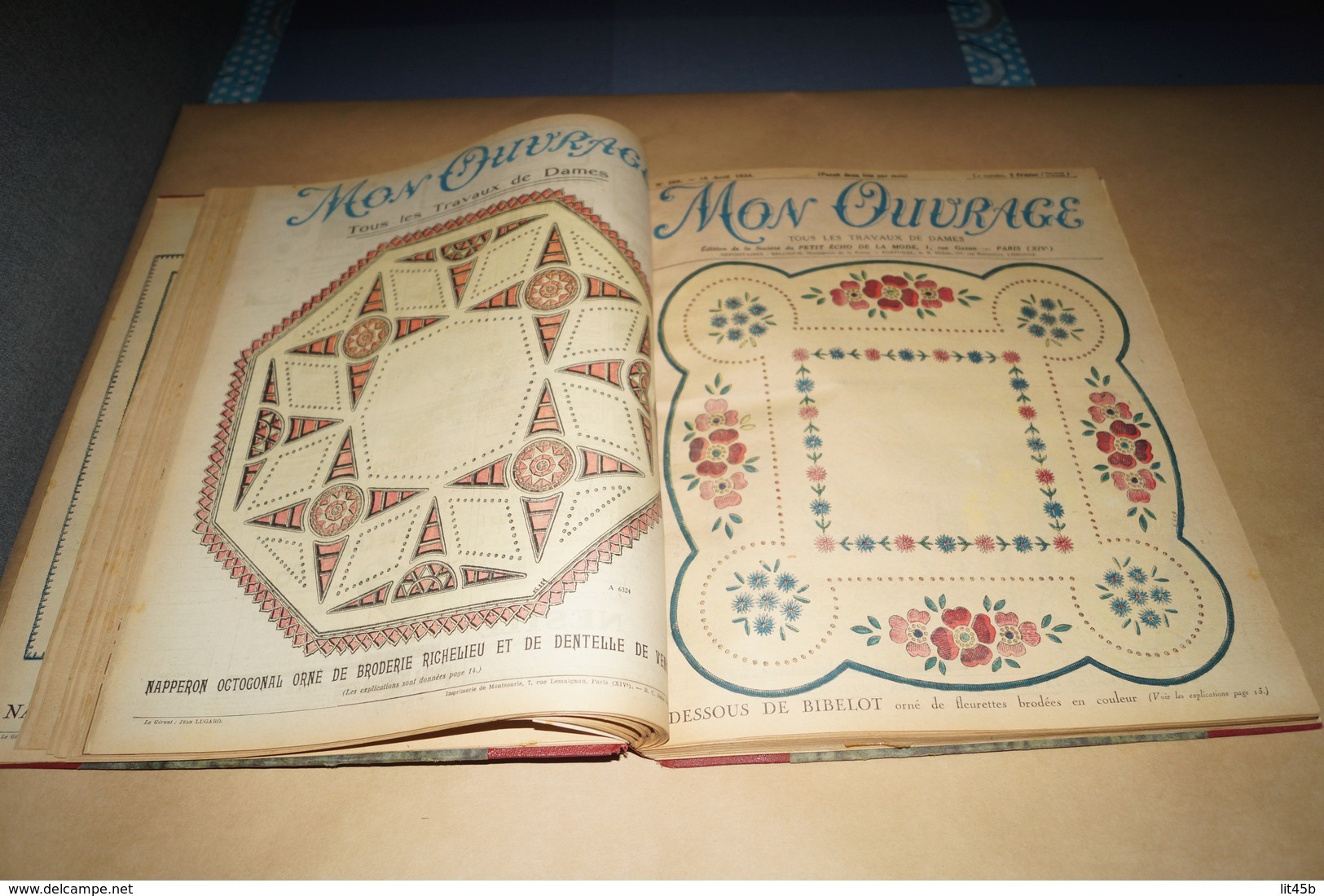 RARE,complet,Reliure Mon Ouvrage,du 1/01/1934 Au 15/12/1934,Couture,broderie,dentelles,mode - 1901-1940