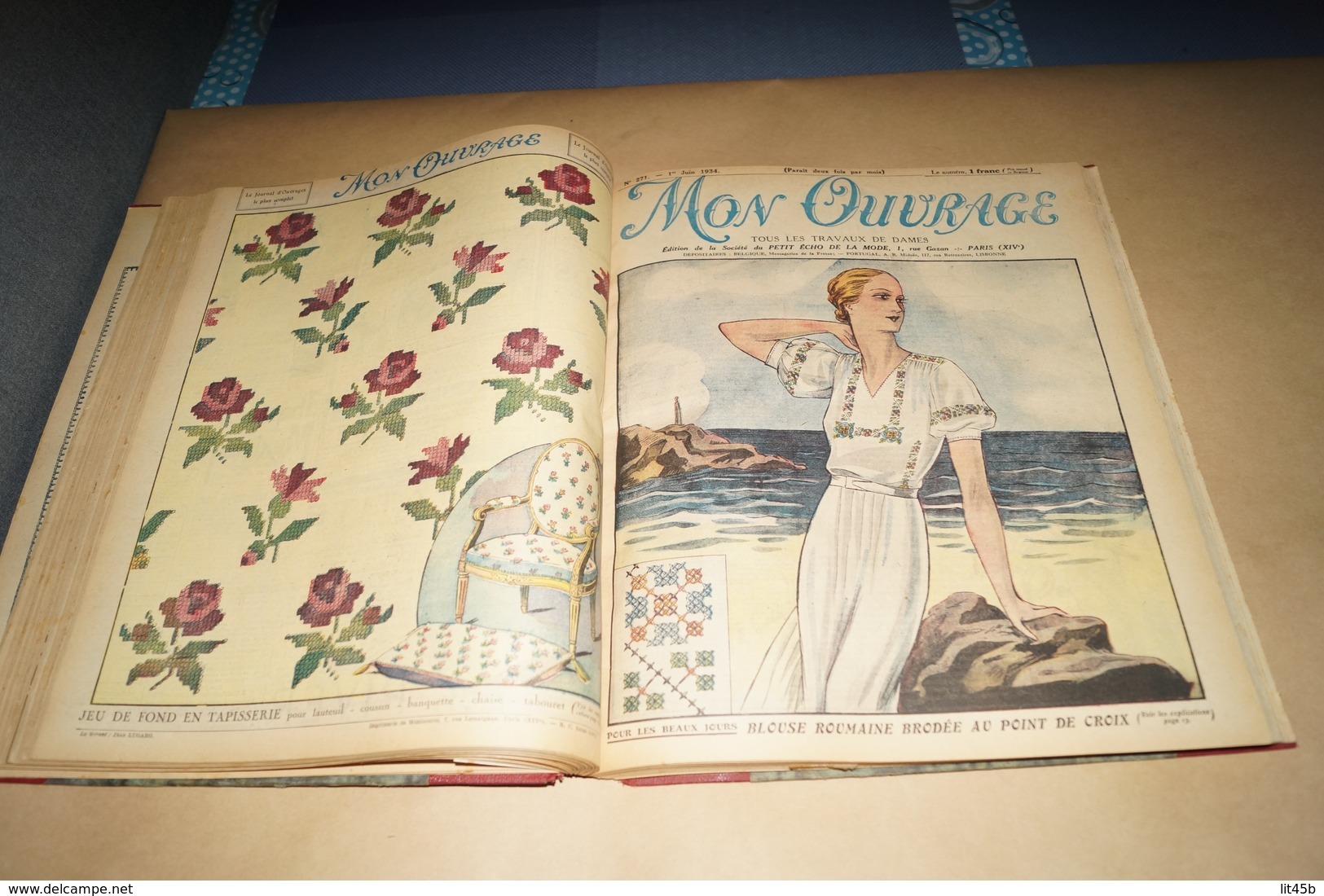 RARE,complet,Reliure Mon Ouvrage,du 1/01/1934 Au 15/12/1934,Couture,broderie,dentelles,mode - 1901-1940