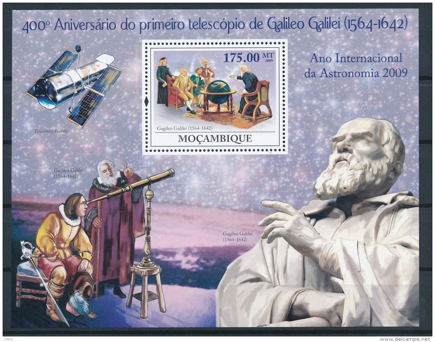 D- [401277] **/Mnh-Mozambique 2008 - 400ème Anniversaire Du Premier Téléscope De Galilé - Astronomie