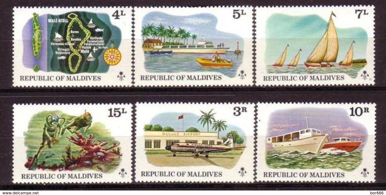 Maldives - TRANSPORT / TOURISM 1975 MNH - Maldives (1965-...)