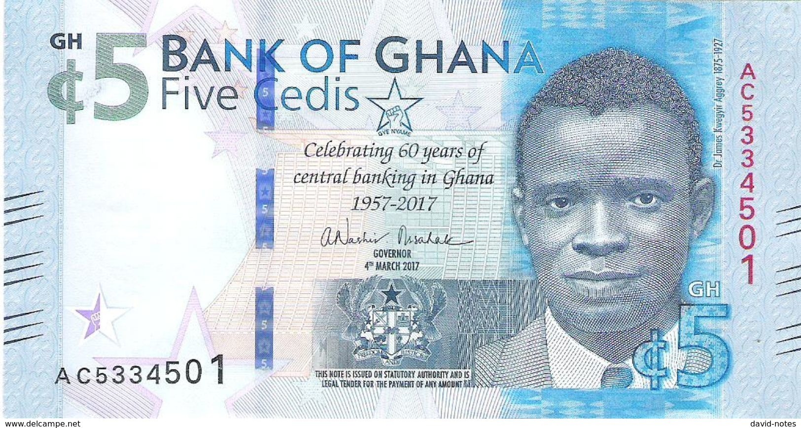 Ghana - Pick New - 5 Cedis 2017 - Unc - Commemorative - Ghana