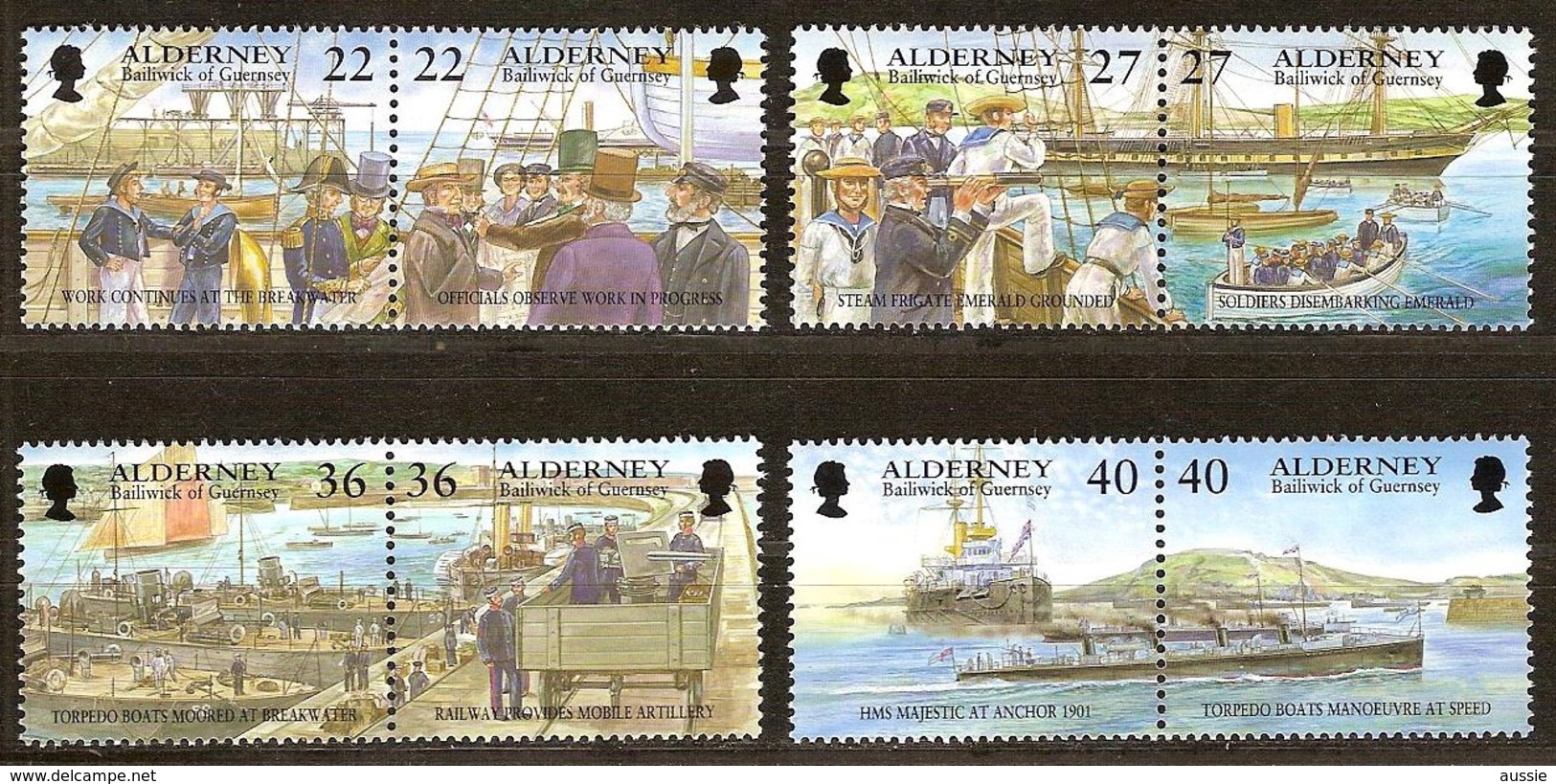 Alderney Aurigny 2001 Yvertn° 180-87 *** MNH Cote 12 Euro - Alderney