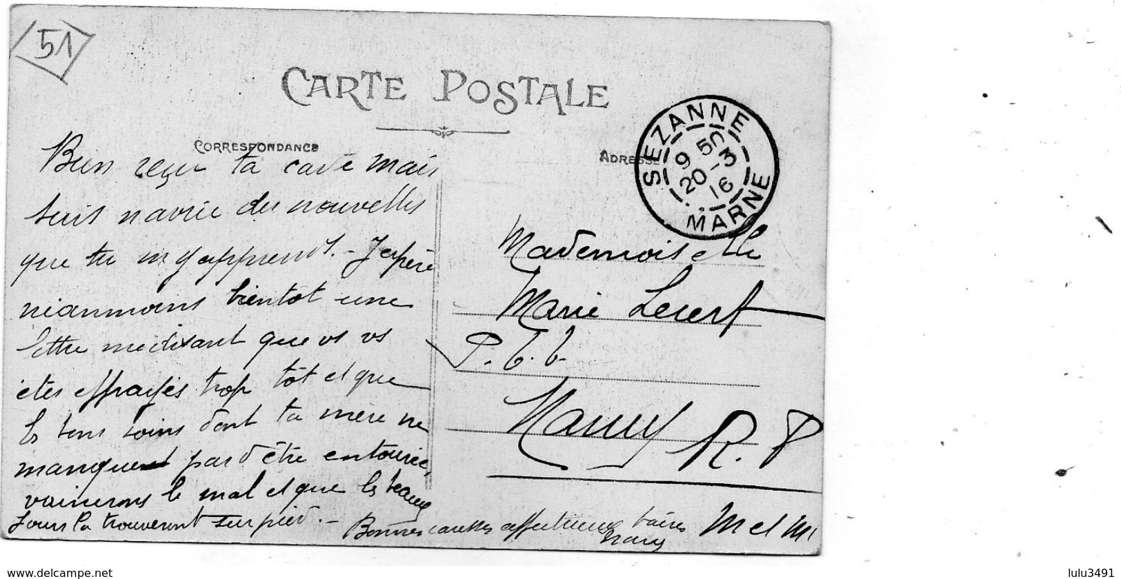 CPA - SEZANNE (51) - Aspect De La Poste En 1916 - Sezanne