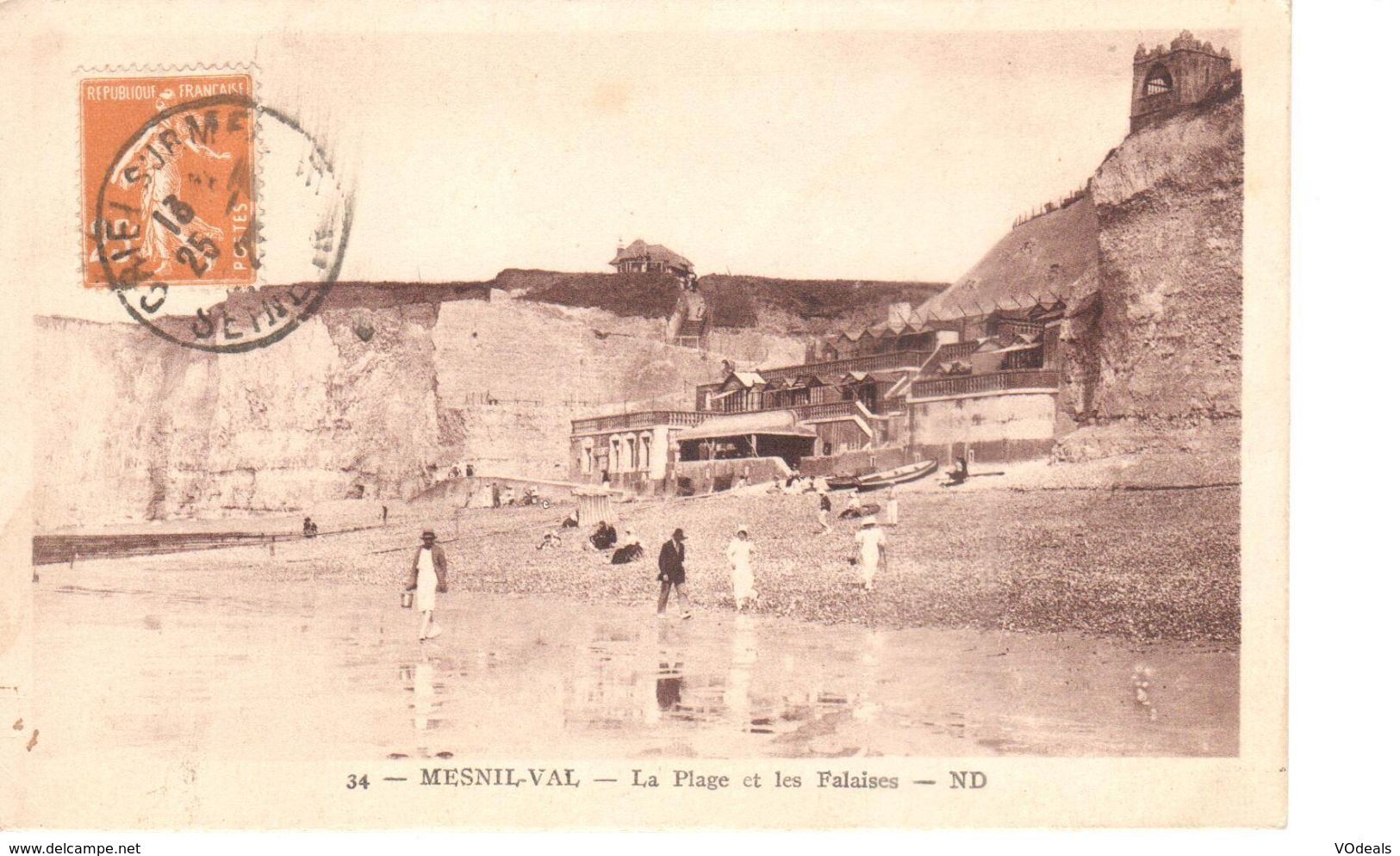 (76) Seine Maritime - CPA - Mesnil-Val - La Plage Et Les Falaises - Mesnil-Val