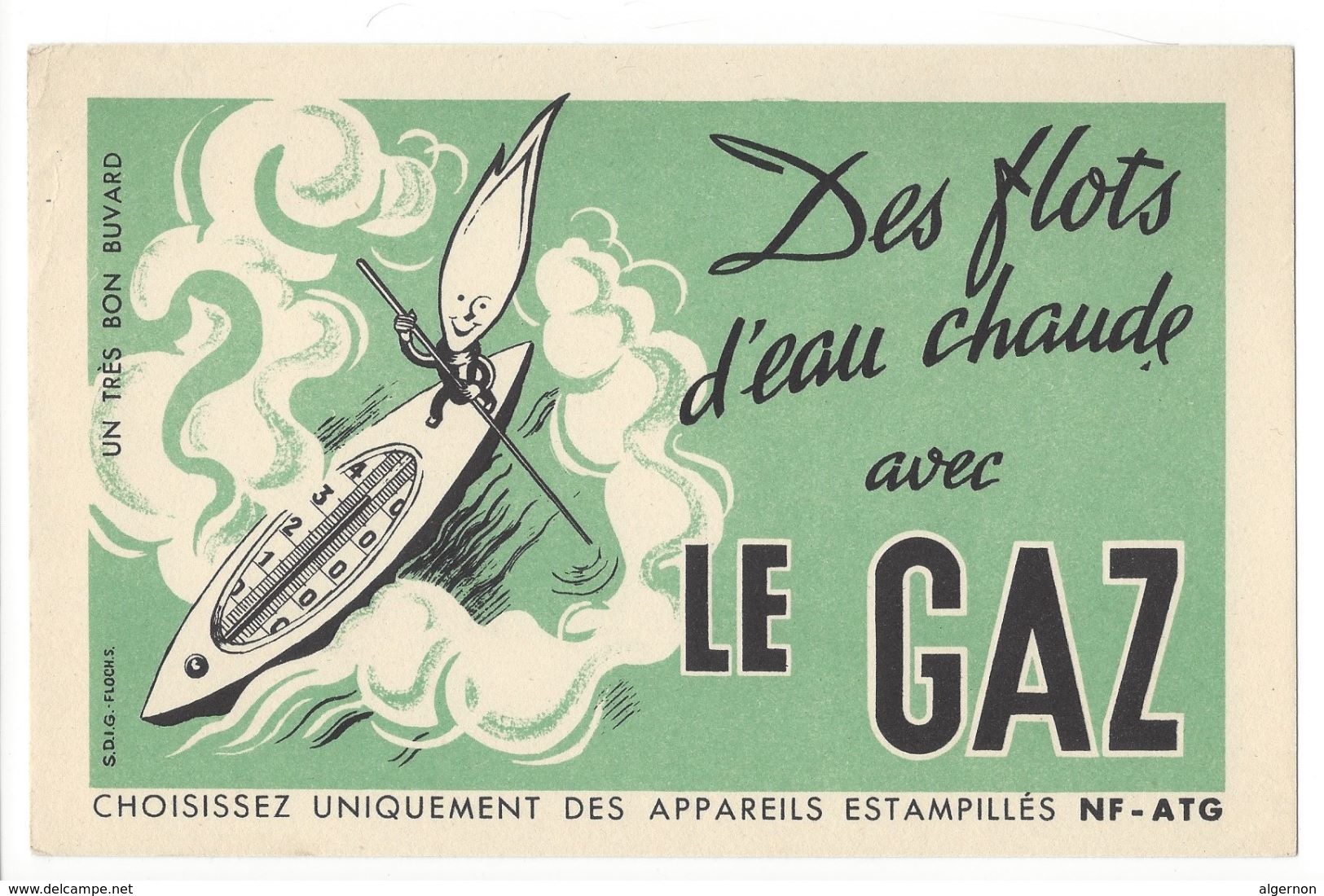 B38- Buvard Des Flots D'eau Chaude Avec Le GAZ Thermomètre - Electricity & Gas