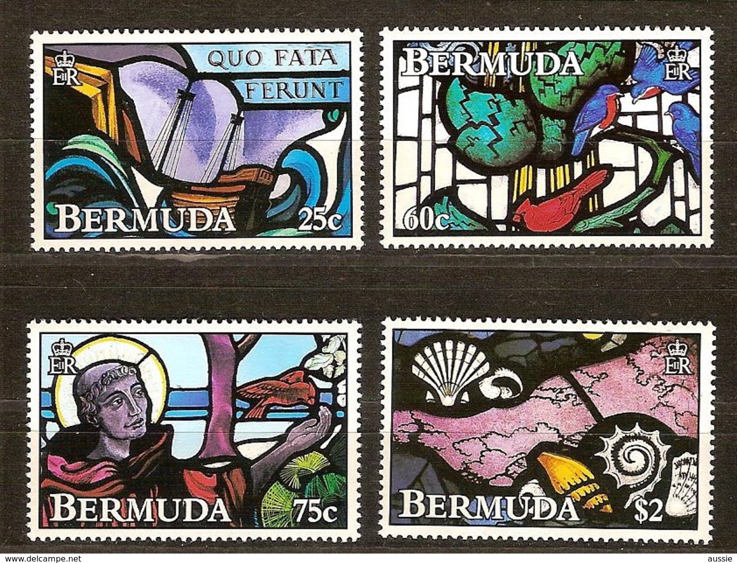 Bermuda 1992 Yvertn° 621-624 ***  MNH Cote 23 Euro Vitraux Faune - Bermudes