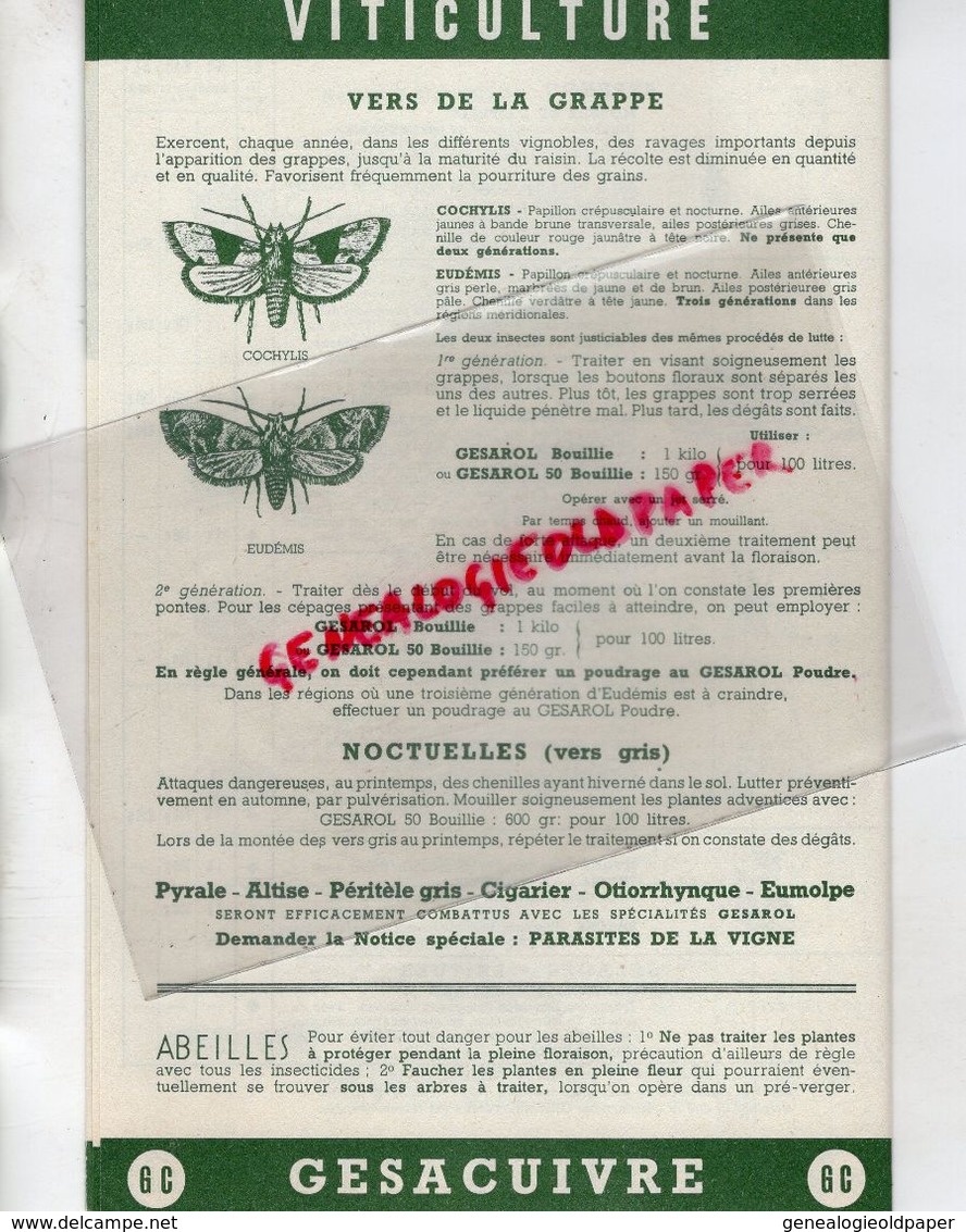 75- PARIS-GENNEVILLIERS- CATALOGUE GESAROL- DDT AU SERVICE AGRICULTURE- FLY TOX-22 RUE MARIGNAN-DORYPHORE-ALTISE