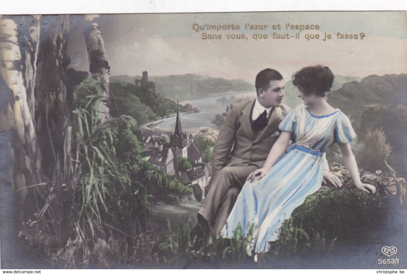 Couple In Love, Amoureux, Qu'importe L'azur Et L'espace. Sans Vous, Qu'il Faut-il Que Je Fasse? (pk43606) - Couples