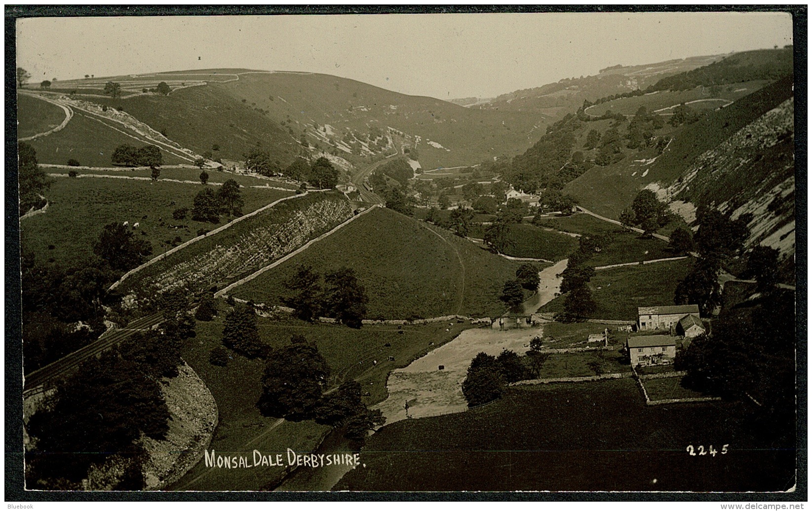 RB 1200 -  Early Real Photo Postcard - Buildings Monsal Dale Derbyshire - Peak District - Derbyshire