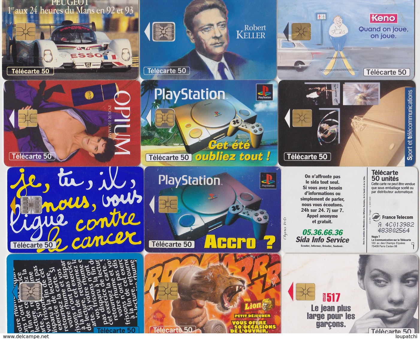 LOT DE 12 TELECARTES - Collections