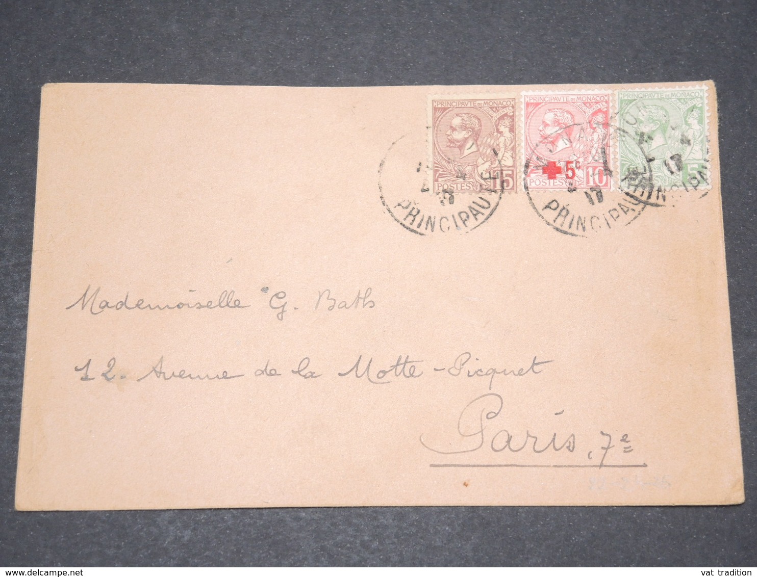 MONACO - Enveloppe Pour Paris En 1917, Affranchissement Plaisant Tricolore - L 14529 - Marcophilie