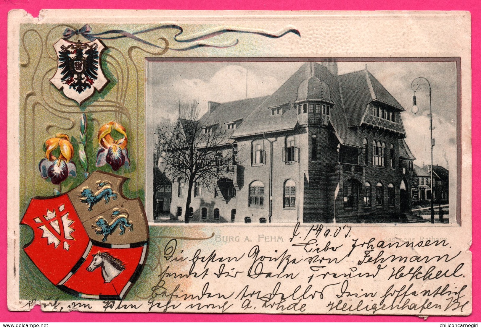 Burg A. Fehm - Blason - Armoiries - JULIUS SIMONSEN - 1907 - Fehmarn