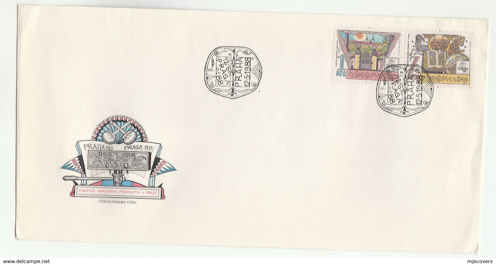 1988 CZECHOSLOVAKIA FDC  Stamps PRAHA 88 RAM SHEEP   BOOK RELIGION  Cover - Farm