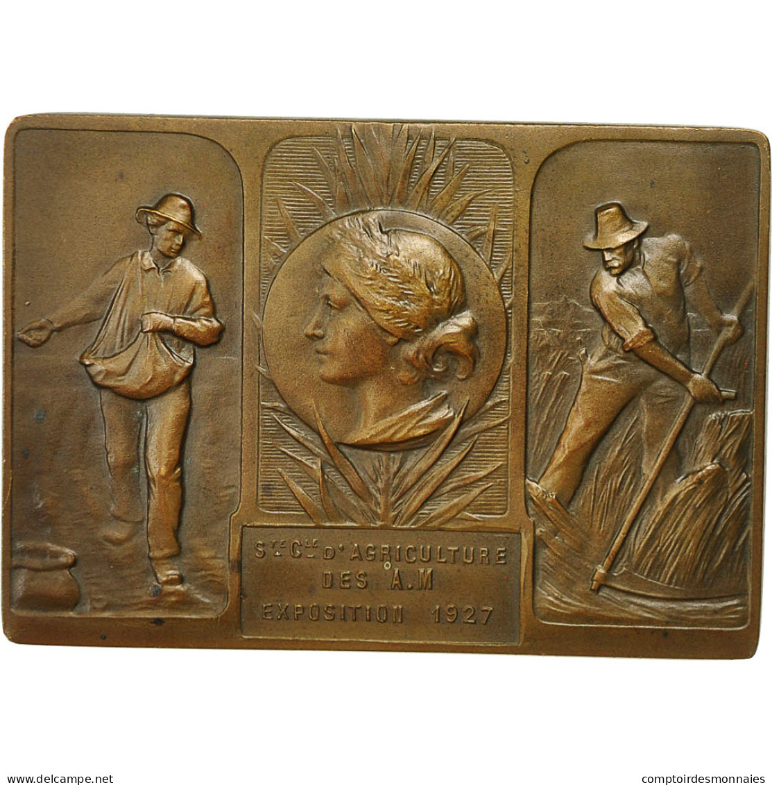 France, Medal, Société Commerciale D'Agriculture, Exposition, 1927, SUP - Autres & Non Classés