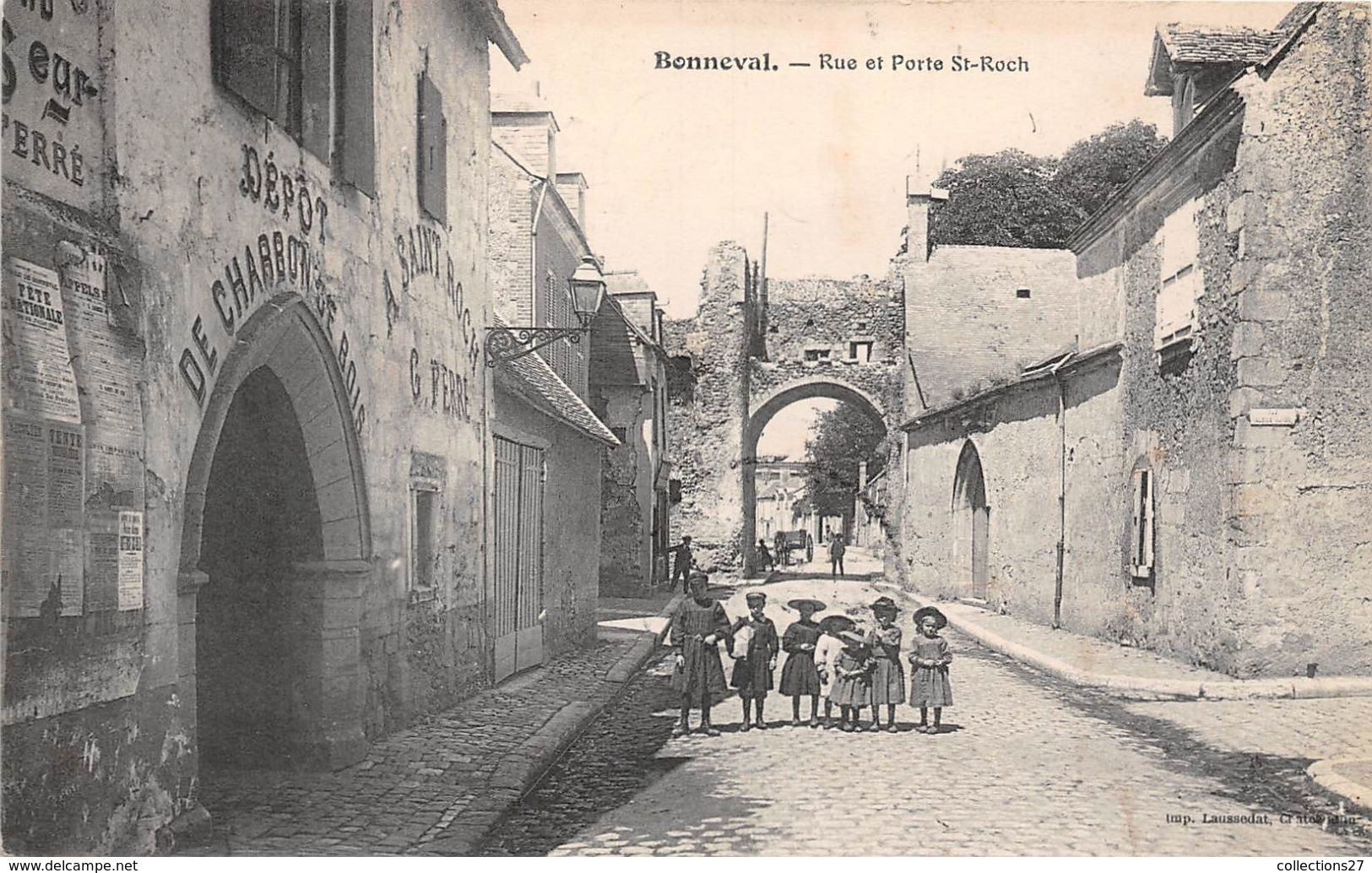 28-BONNEVAL- RUE ET PORTE ST-ROCH - Bonneval