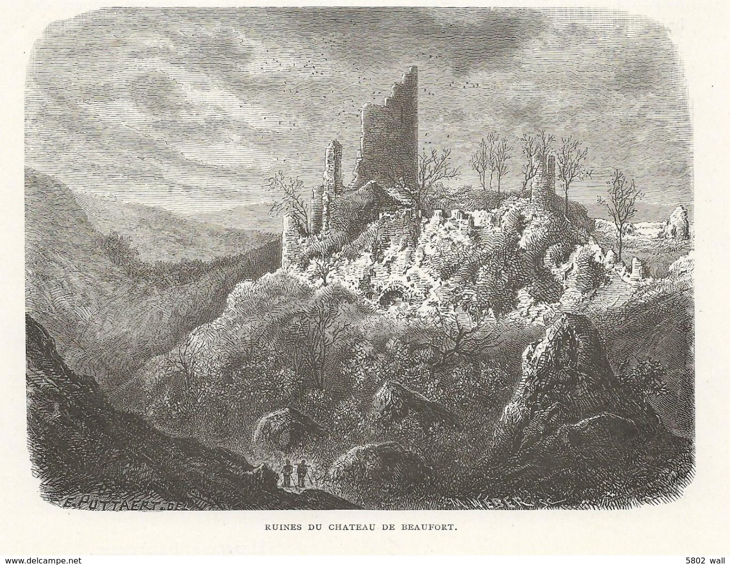 HUY/BEN-AHIN : Ruines Du Château De Beaufort - Estampes & Gravures