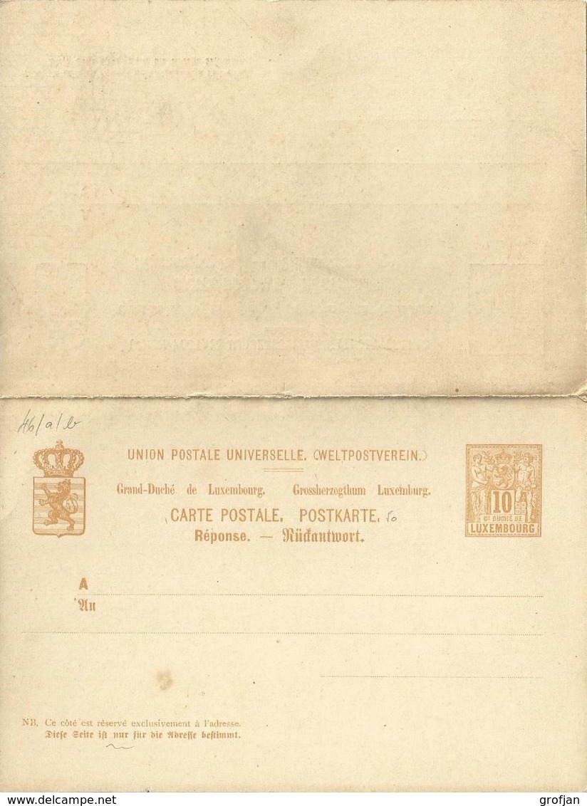 Carte Correspondance - Stationery - Entier Postal - No. 46a Carte Double - Servizio