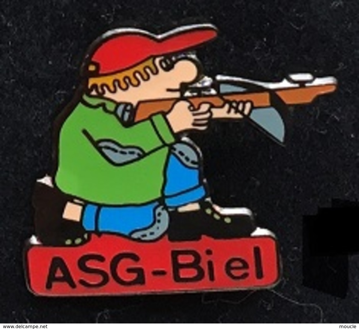 ARBALETE - ASG BIEL - BIENNE - TIREUR A GENOUX - SUISSE - SCHWEIZ - SWISS -           (ROSE) - Archery