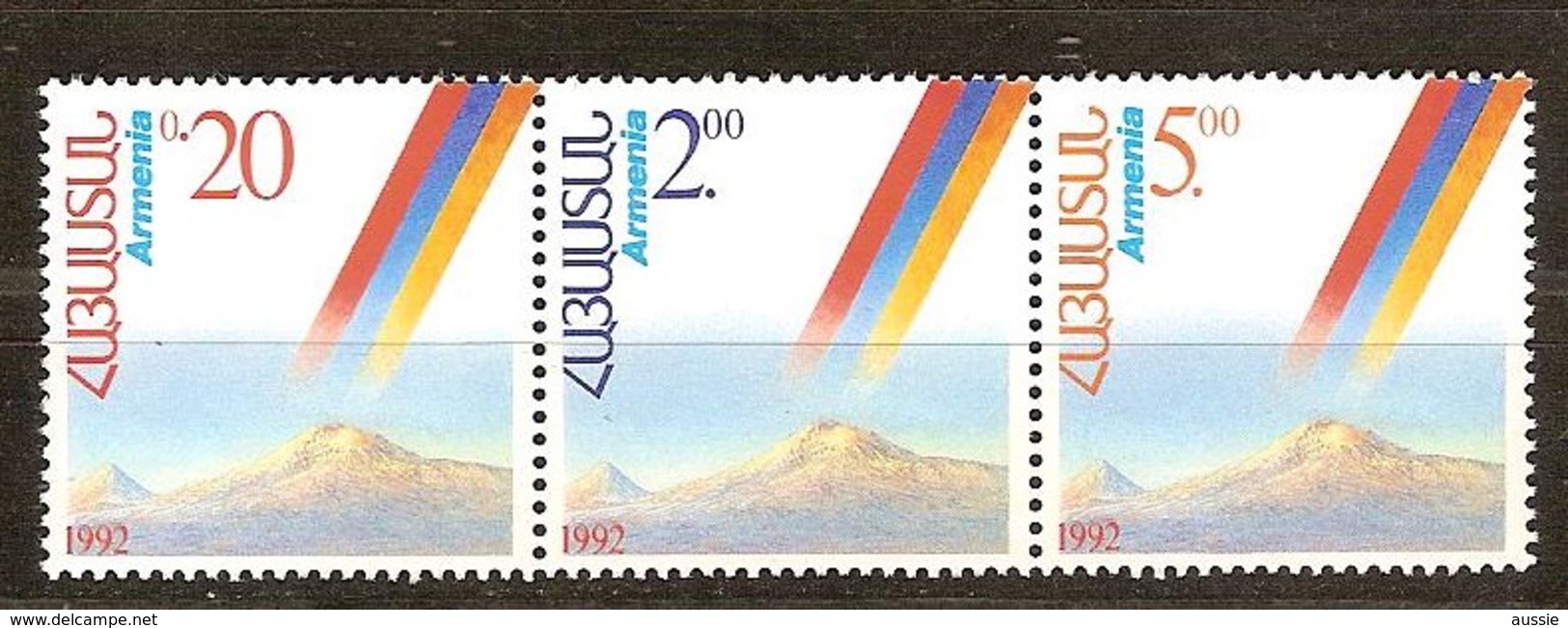 1992 Armenie Yvertn° 176-178 *** MNH Cote 6,50 Euro Anniversaire De L' Indépendance - Arménie