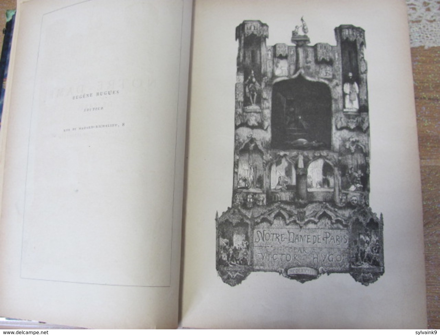 Circa 1881 Victor Hugo Notre Dame De Paris Edition Illustree Eugene Hugues Ed. 303 + 352 P - 1901-1940