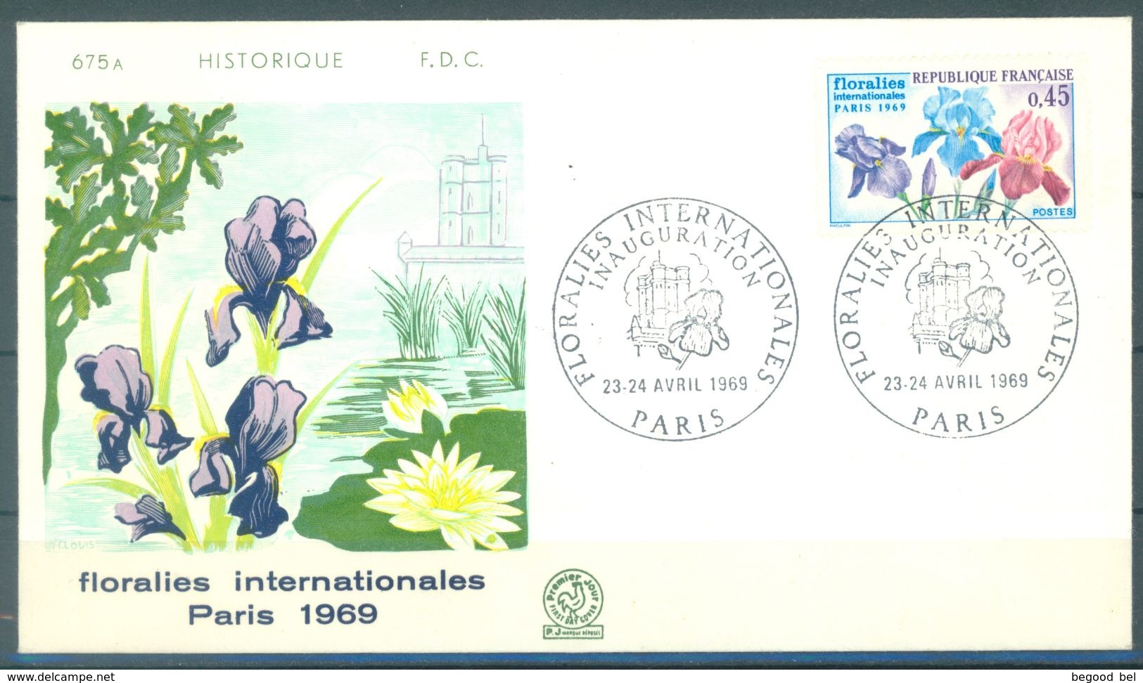 FRANCE - 23.4.1969 - FDC - FLORALIES INTERNATIONALES INAUGURATION PARIS - Yv 1597 - Lot 16354 - 1960-1969