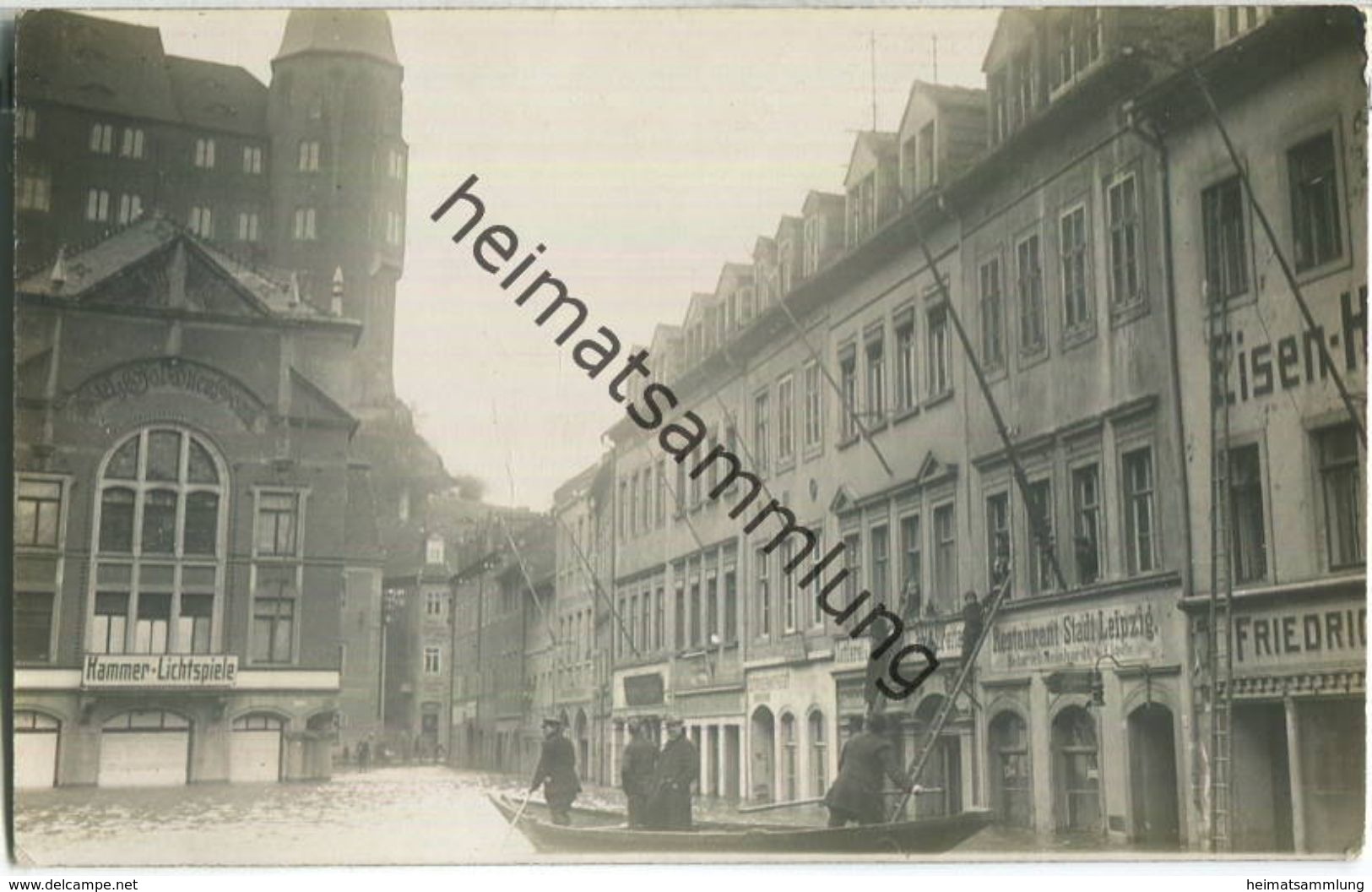 Meissen - Restaurant Stadt Leipzig - Hochwasser 1920 - Foto-Ansichtskarte - Meissen