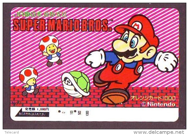 Carte Prépayée Japon * NINTENDO * SUPER MARIO BROS (85) JAPAN PREPAID CARD * Karte * TURTLE * JR - Stripverhalen