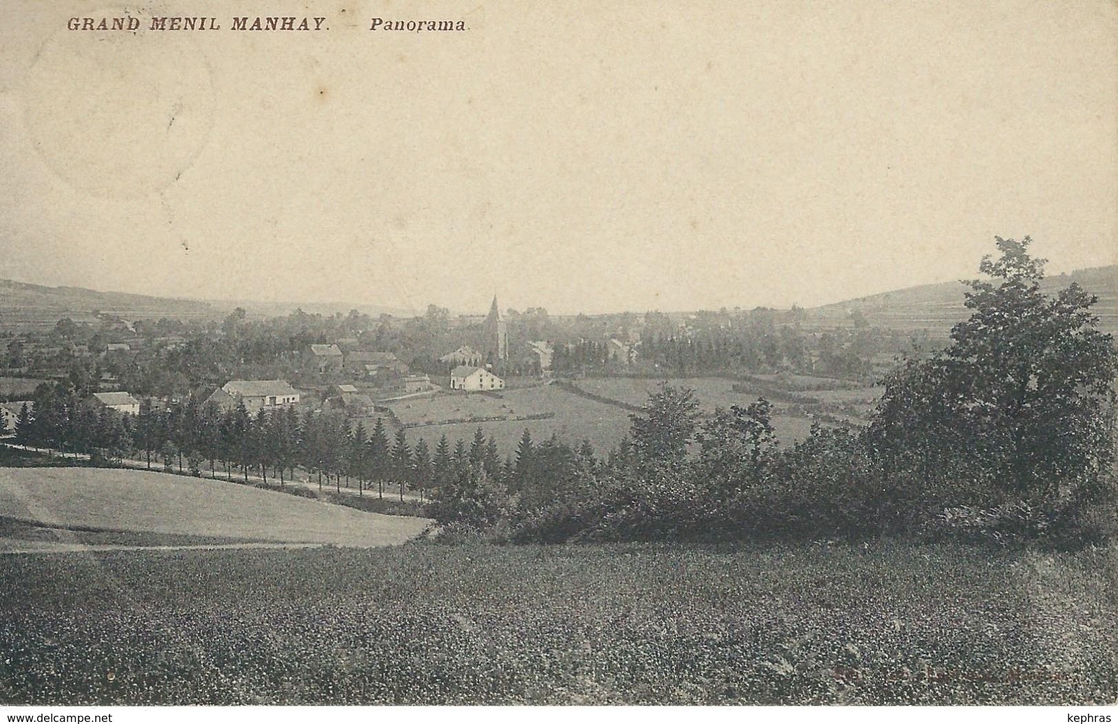 GRAND-MENIL MANHAY : Panorama Cachet De La Poste 1913 - Manhay