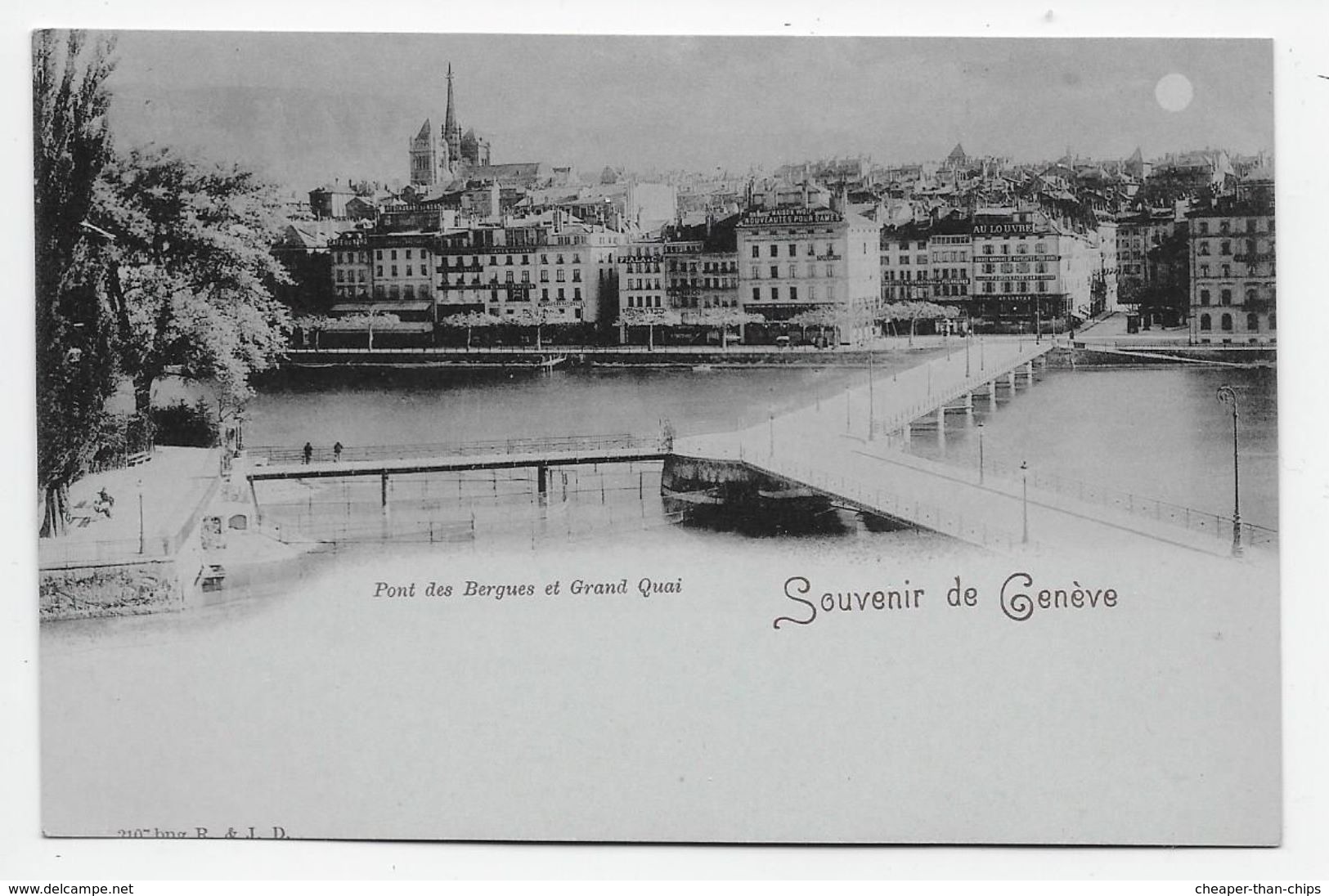 Souvenir De Geneve - Pont Des Bergues Et Grand Quai - Undivided Back 1901 - Genève