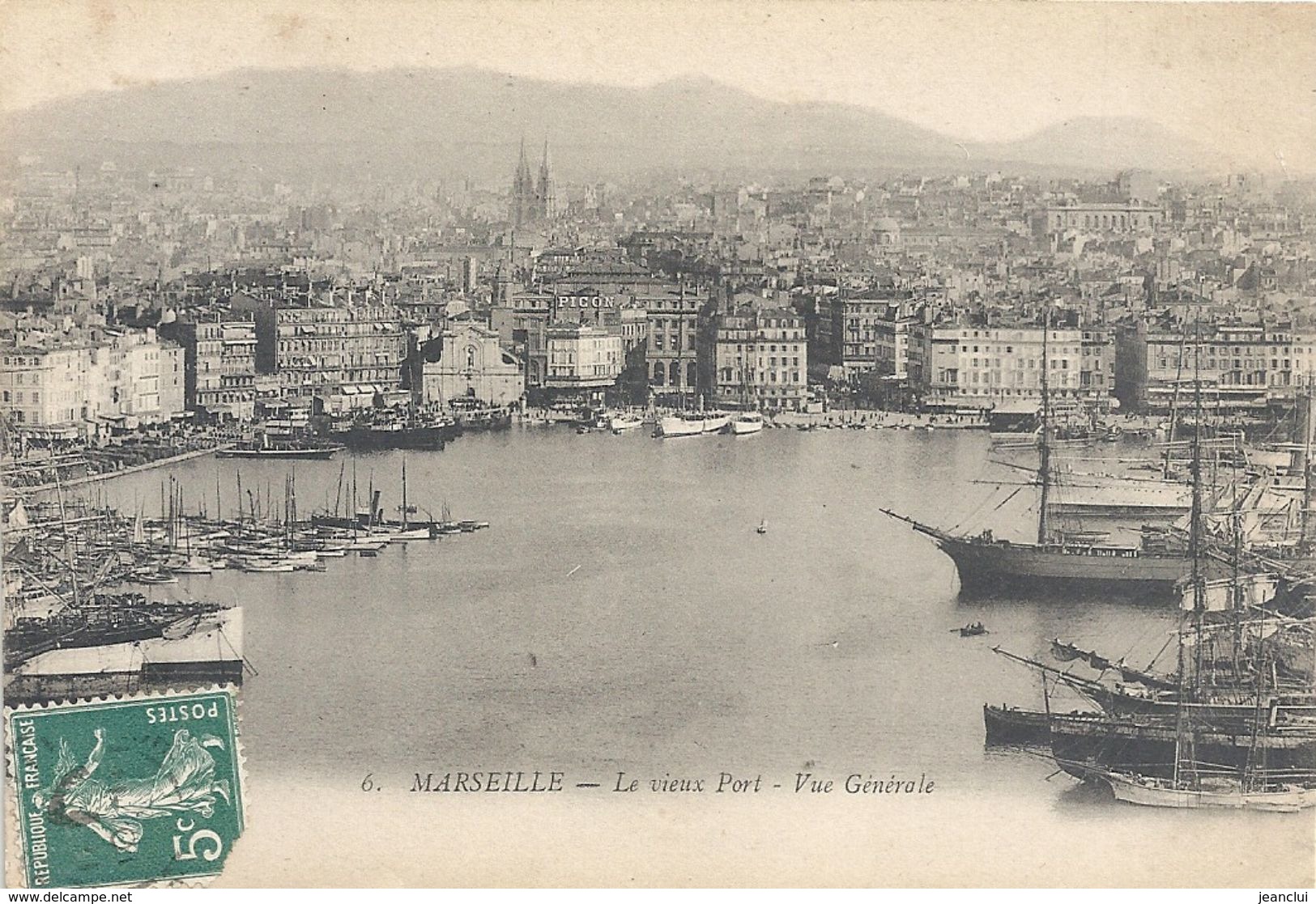 6. MARSEILLE . LE VIEUX PORT . VUE GENERALE . AFFR SUR RECTO - Old Port, Saint Victor, Le Panier