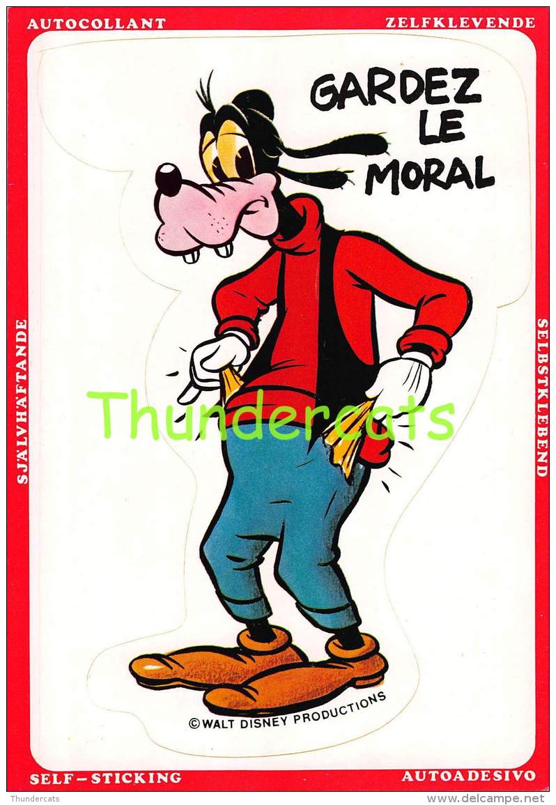 CPSM AUTOCOLLANT STICKER GOOFY WALT DISNEY EDITIONS CORNA - Autres & Non Classés