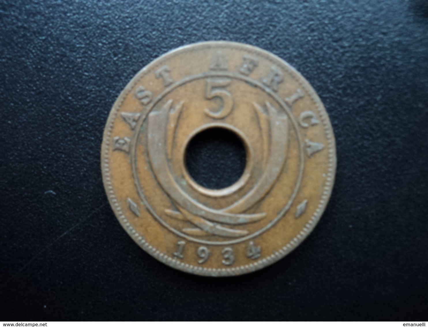 AFRIQUE DE L'EST (ANGLAIS) : 5 CENTS  1934  KM 18   TTB - Colonia Británica