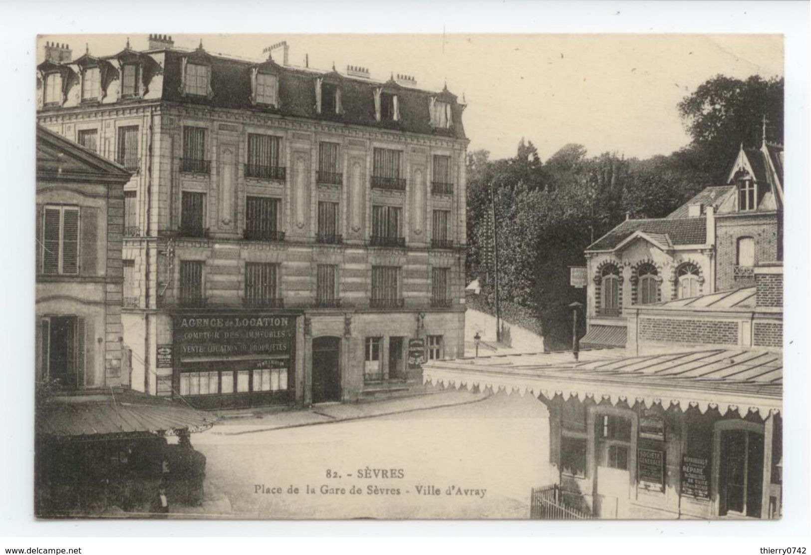 TRES RARE CPA SEINE SAINT DENIS SEVRES PLACE DE LA GARE VILLE D'AVRAY BE - Sonstige & Ohne Zuordnung