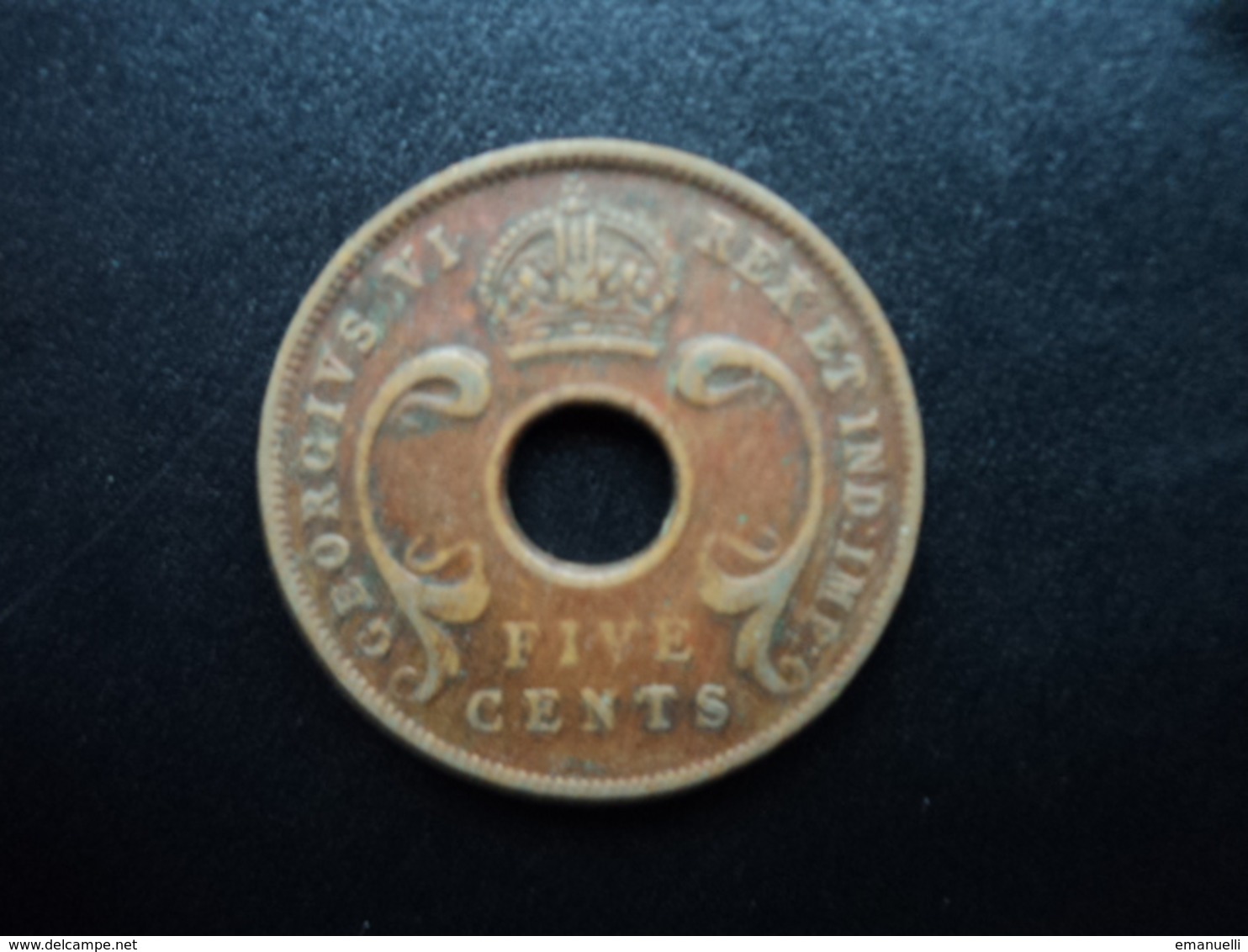 AFRIQUE DE L'EST (ANGLAIS) : 5 CENTS  1943 SA  KM 25.2   TTB - British Colony