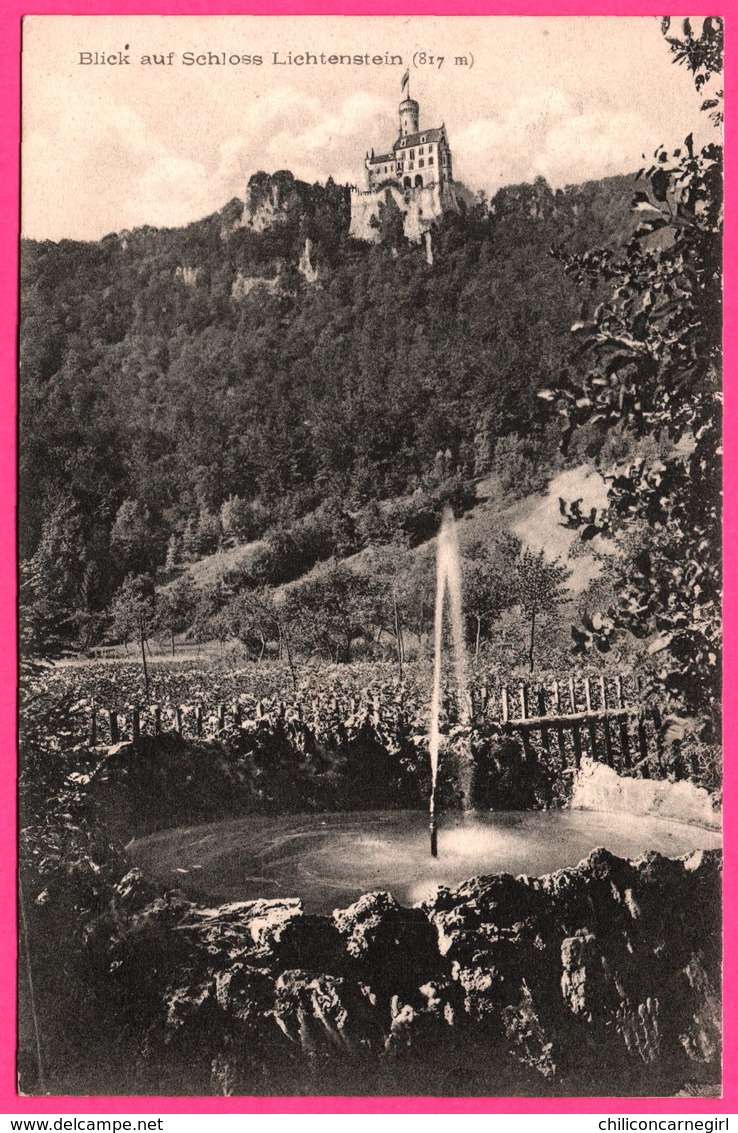 Blick Auf Schloss Lichtenstein - Jet D'eau - 1908 - Original Eigentum Gebr. Metz. Tübingen - Lichtenstein