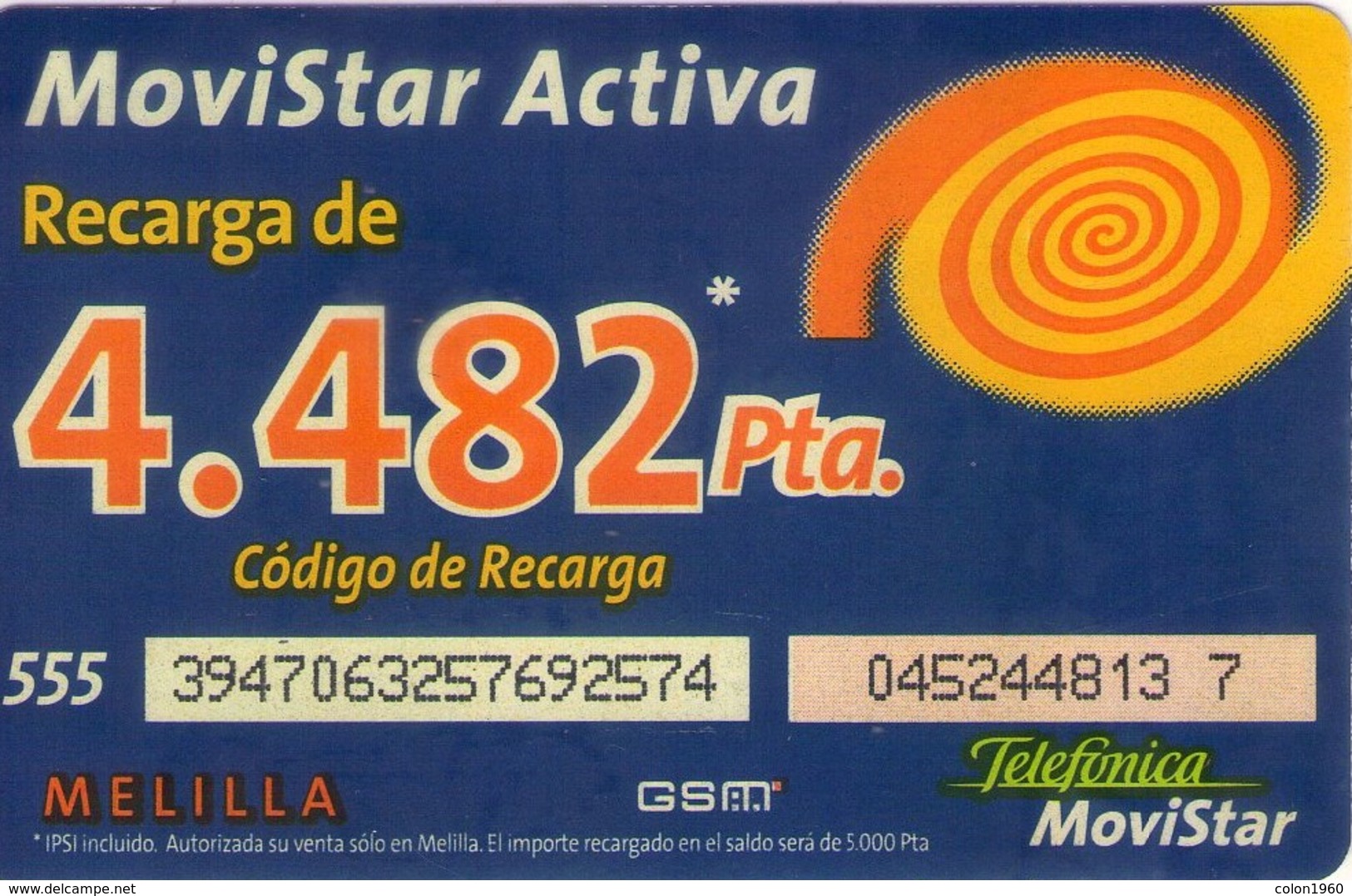 TARJETA TELEFONICA DE ESPAÑA, (PREPAGO) 262. - Telefonica