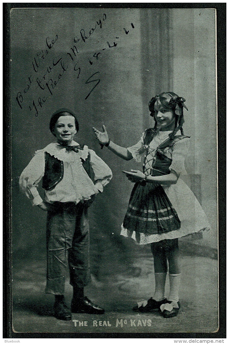 RB 1201 - 1911 Autographed J. Richardson Postcard - The Real McKays - Leeds Theatre - Entertainers - Entertainers