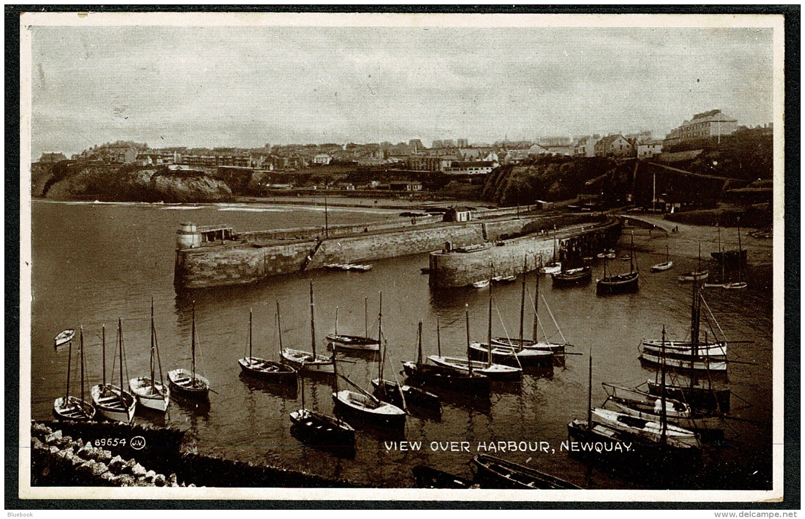 RB 1201 - Early Postcard - View Over Harbour - Newquay Cornwall - Newquay