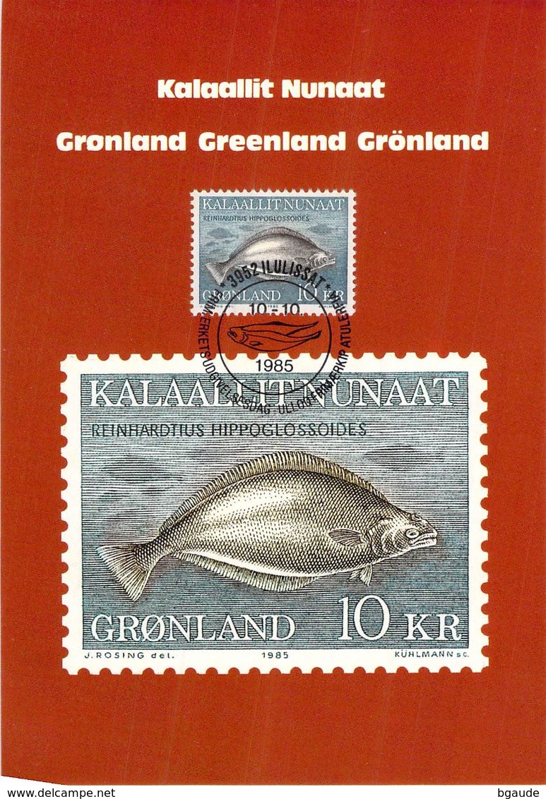 GROENLAND CARTE MAXIMUM  NUM.YVERT 150 FAUNE POISSON - Cartes-Maximum (CM)