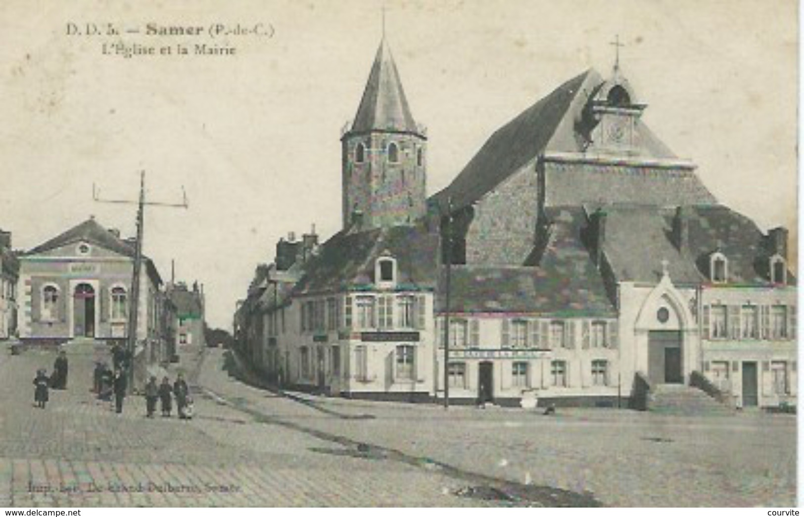 Samer - L'Eglise Et La Mairie - Samer