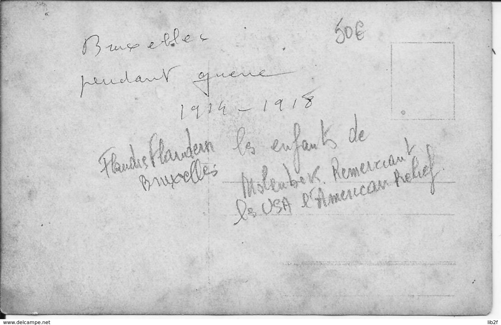 Flandres Flandern Bruxelles Les Enfants De Molenbek Remercient Les Usa L'american Relief 1 Carte Photo Ww1 1914-1918 - War, Military