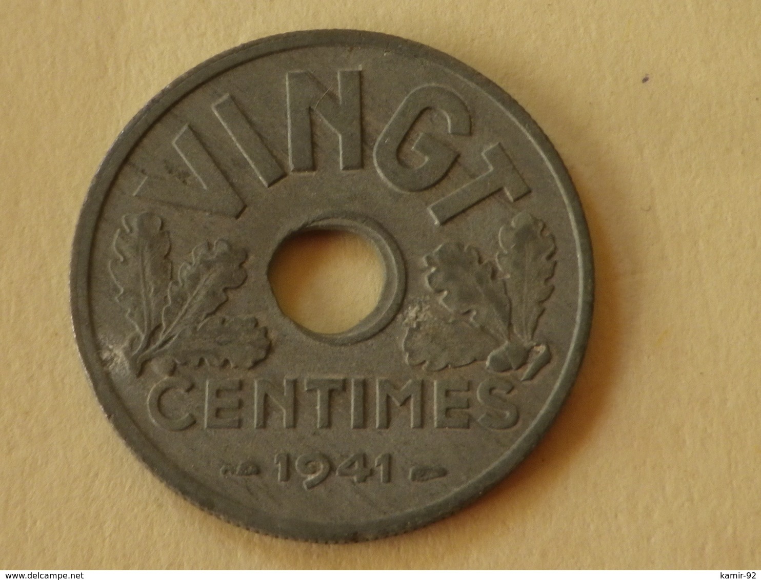 France 20 Centimes 1941  VINGT  état Francais    KM#899    Zinc  Superbe Qualité Pas Circulée - Autres & Non Classés