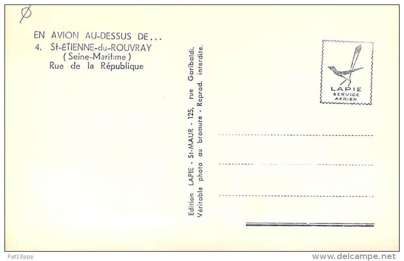 76 - ST ETIENNE DU ROUVRAY : Rue De La République - CPSM Dentelée Noir Et Blanc Format CPA - Seine Maritime - Saint Etienne Du Rouvray