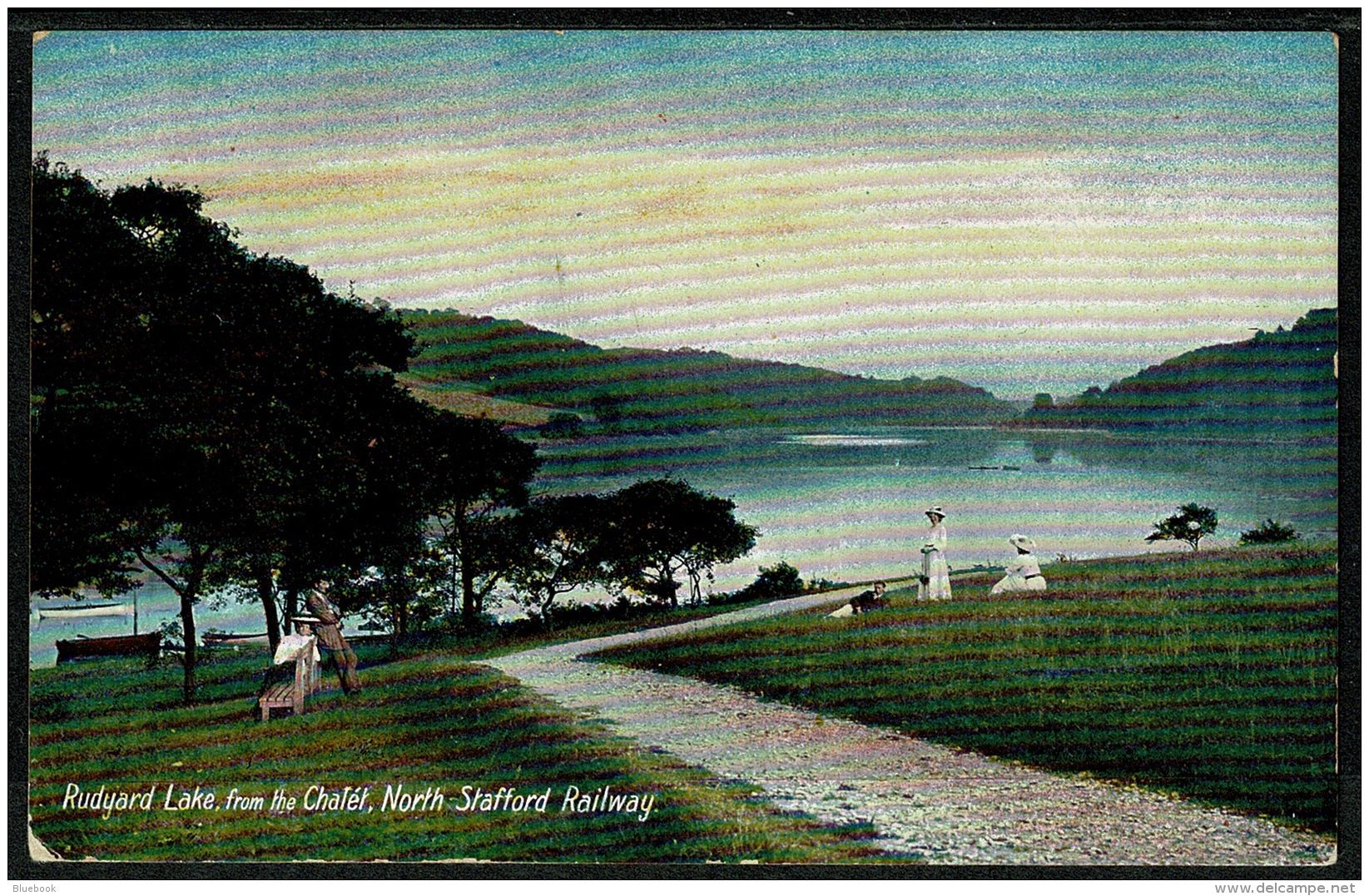 RB 1202 - 1909 North Stafford Railway Postcard Rudyard Lake From The Chalet Staffordshire - Autres & Non Classés