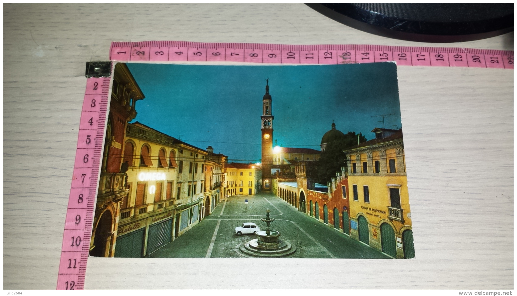 C-56642 THIENE PIAZZA CHILESOTTI PANORAMA NOTTURNO AUTO D'EPOCA - Other & Unclassified