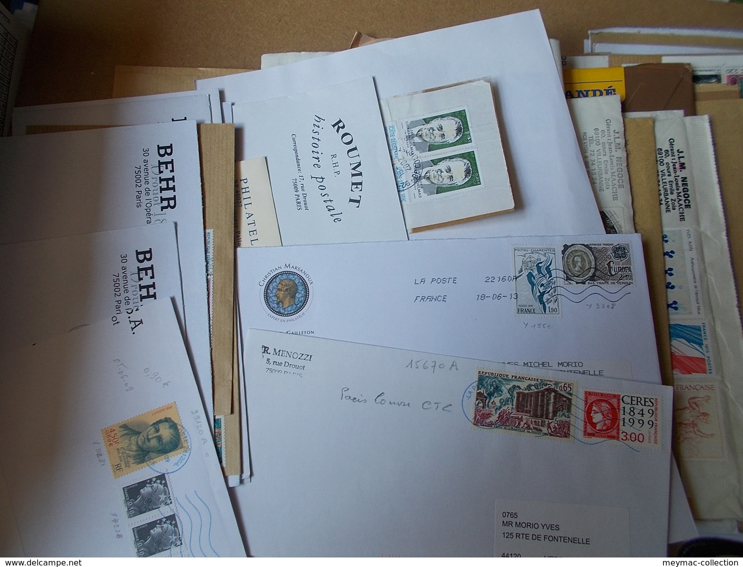 BON LOT + De 140 LETTRES DE NEGOCIANTS EN TP FRANCS EUROS TVP MIXTES BLOCS BANDES CARNETS Voir Fotos - Postal Rates