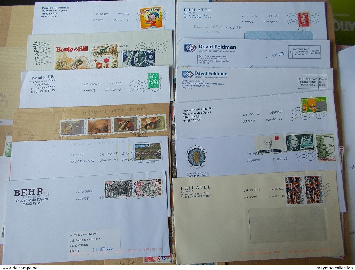 BON LOT + De 140 LETTRES DE NEGOCIANTS EN TP FRANCS EUROS TVP MIXTES BLOCS BANDES CARNETS Voir Fotos - Postal Rates